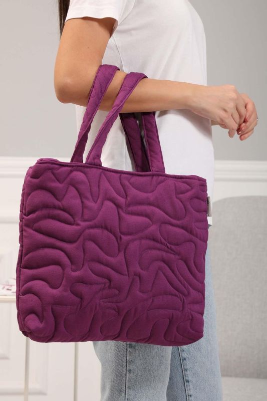 Zippered Shoulder Bag,CK-16 Purple - 4