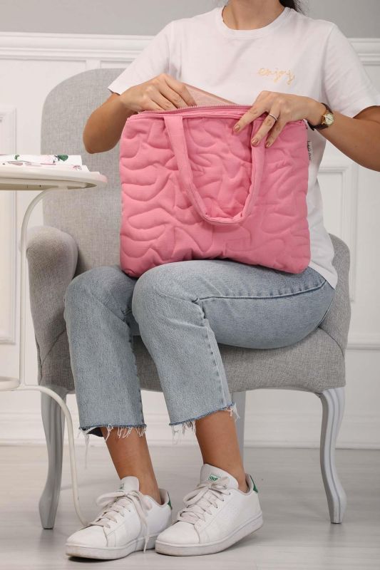 Fermuarlı Omuz Çantası,CK-16 Pembe - 1