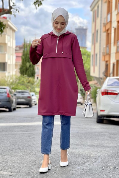 Moda Çizgi - Moda Çizgi Desenli Tunik