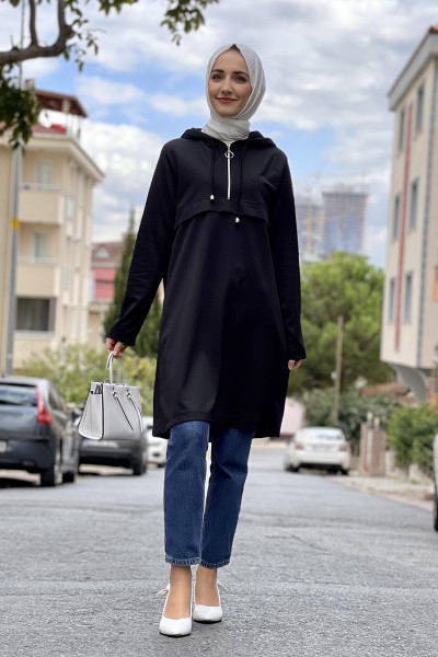 Moda Çizgi - Moda Çizgi Desenli Tunik