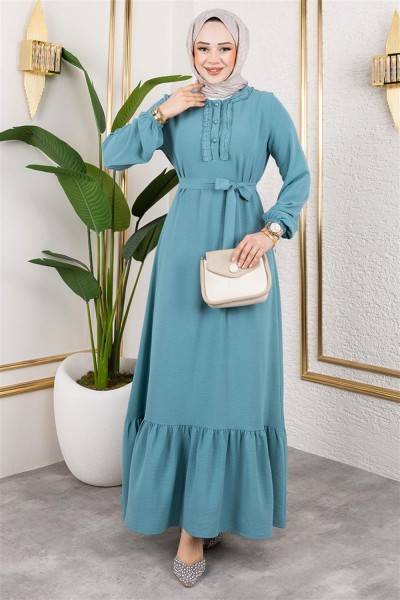 Fırfır Detaylı Aerobin Elbise MİNT - Thumbnail