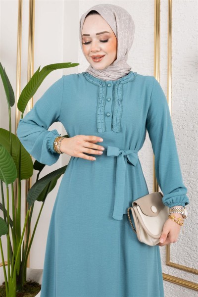 Fırfır Detaylı Aerobin Elbise MİNT - Thumbnail