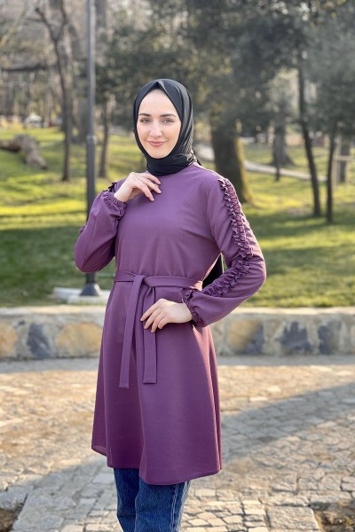 Moda Çizgi - Moda Çizgi Desenli Tunik