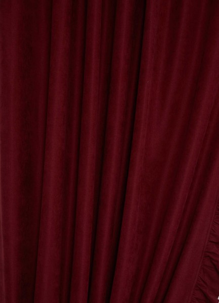 Fırfır Kenarlı Fon Perde Sağ Kenar245x140 cm,PR-2SAĞ Bordo - Thumbnail