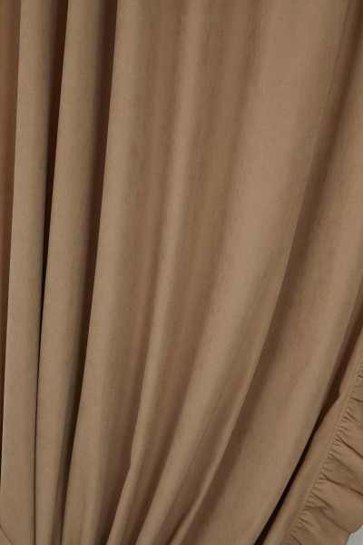 Fırfır Kenarlı Fon Perde Sol Kenar245x140 cm,PR-2SOL Vizon - Thumbnail