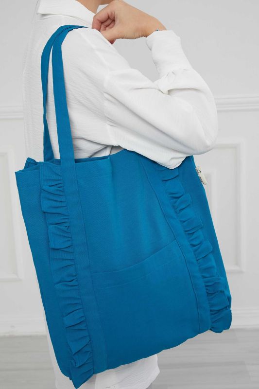 Frilly Daily Bag, C-38 Petrol Green - 1