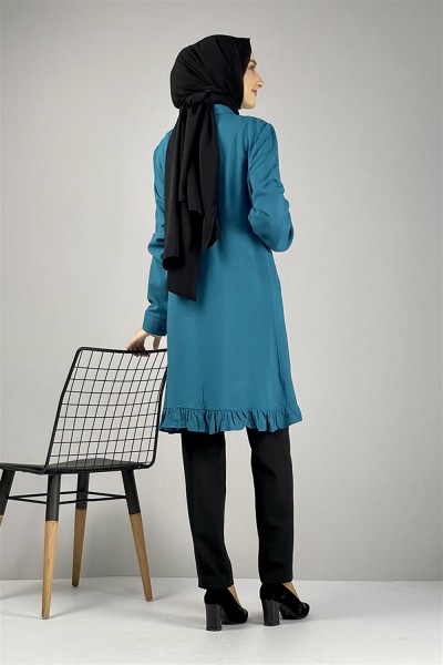 Fırfırlı Tunik Petrol PETROL MAVİ - Thumbnail