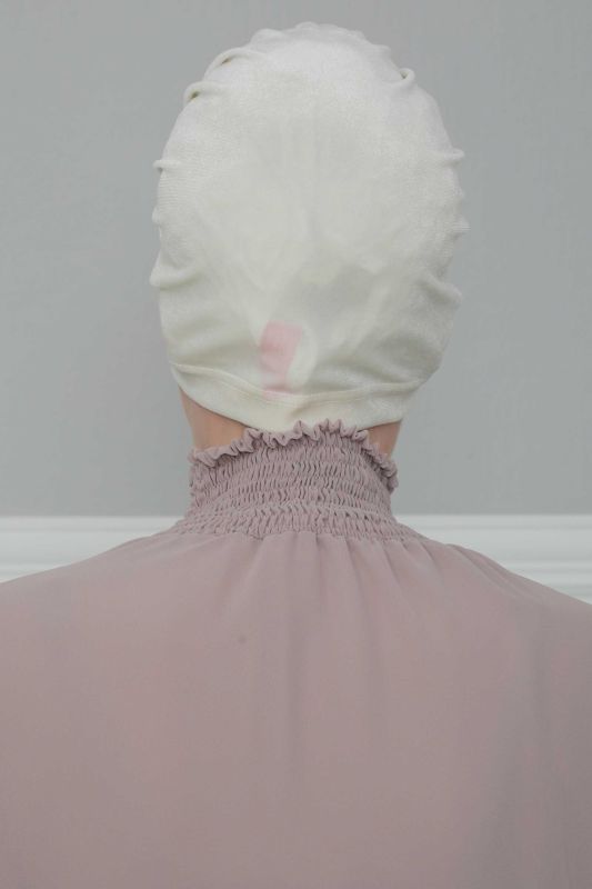 Bow Velvet Bonnet,B-27K Cream - 4