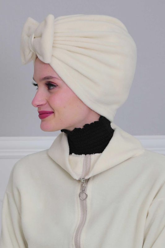 Bow Polar Bonnet,B-27P Cream - 3