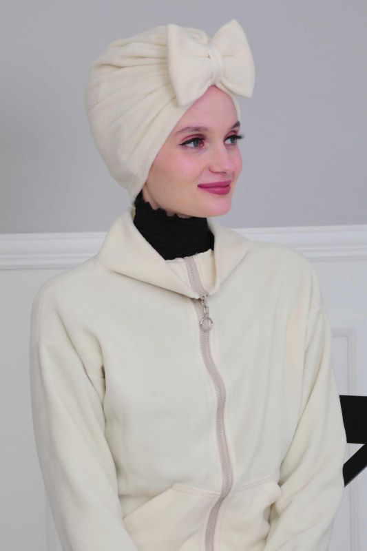 Bow Polar Bonnet,B-27P Cream - 4