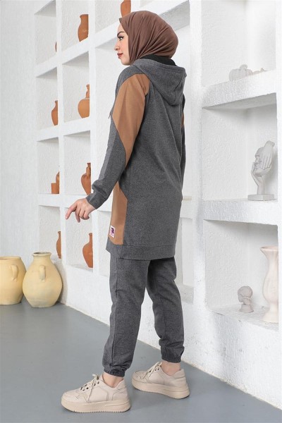 Garnili Eşofman Takımı ANTRASİT - Thumbnail