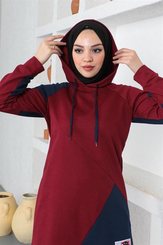 Garnili Eşofman Takımı BORDO - 2