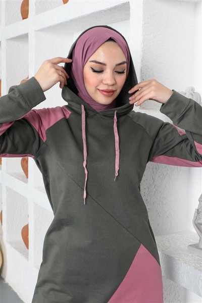 Garnili Eşofman Takımı HAKİ - Thumbnail