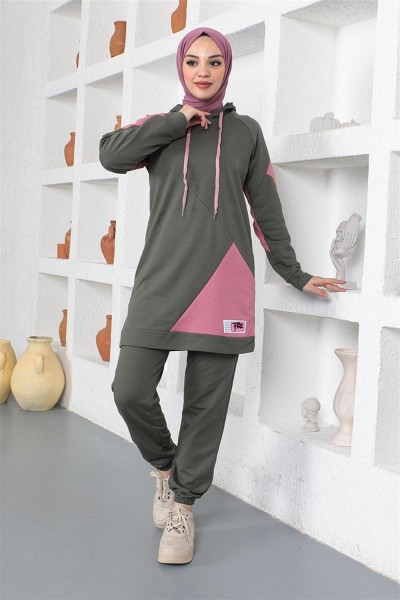 Garnili Eşofman Takımı HAKİ - Thumbnail