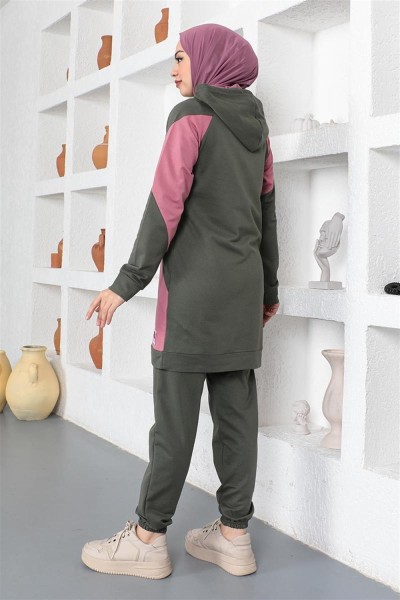 Garnili Eşofman Takımı HAKİ - Thumbnail