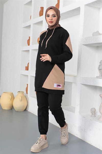 MG - Garnili Eşofman Takımı SİYAH