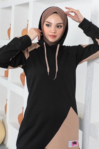 Garnili Eşofman Takımı SİYAH - Thumbnail