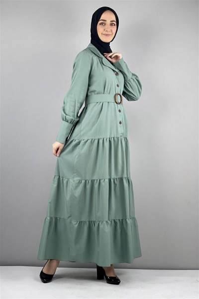 Gömlek Yaka Elbise ÇAĞLA YEŞİLİ - Thumbnail