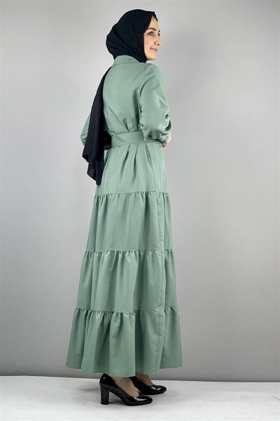 Gömlek Yaka Elbise ÇAĞLA YEŞİLİ - Thumbnail