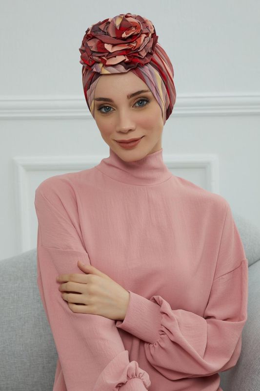 Güllü Penye Desenli Bone,B-21YD Desen 28 - 1