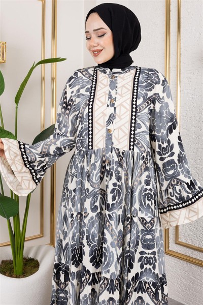 SGS - Hale Viskon Elbise SİYAH