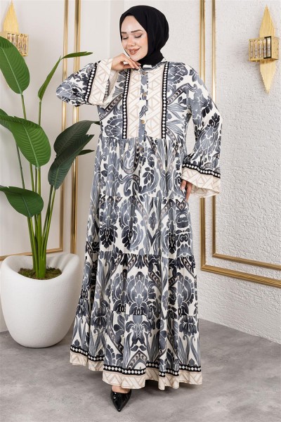 Hale Viskon Elbise SİYAH - Thumbnail