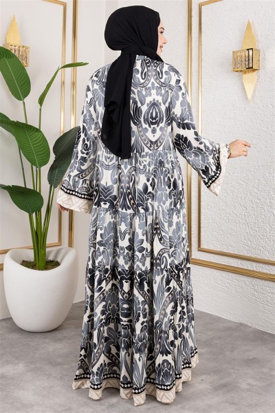 Hale Viskon Elbise SİYAH - Thumbnail