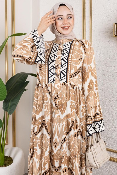 SGS - Hale Viskon Elbise TABA