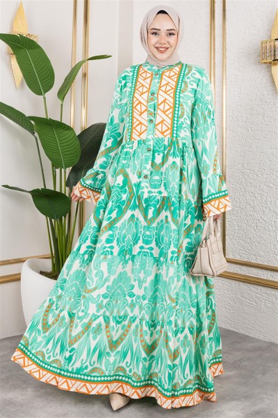 SGS - Hale Viskon Elbise YEŞİL