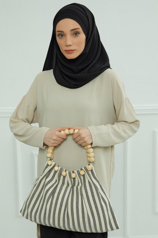 Ring Detailed Bag,CK-33 Striped Pattern - 5