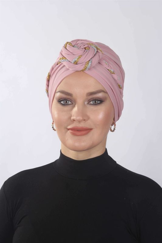 Hazır Simli Dolama Örgülü Pudra - 1