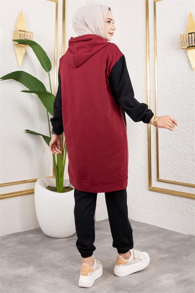 İkili Eşofman Takımı BORDO SİYAH - Thumbnail