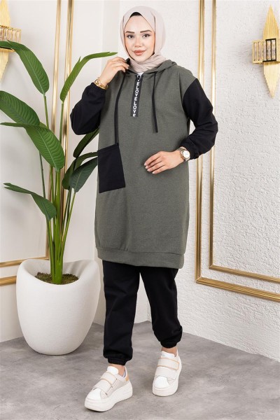 İkili Eşofman Takımı HAKİ SİYAH - Thumbnail