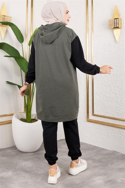 İkili Eşofman Takımı HAKİ SİYAH - Thumbnail