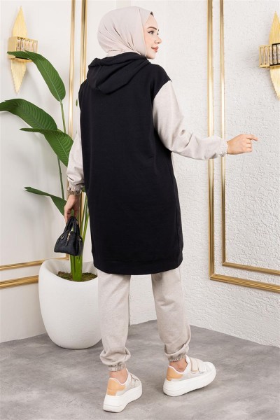 İkili Eşofman Takımı SİYAH VİZON - Thumbnail