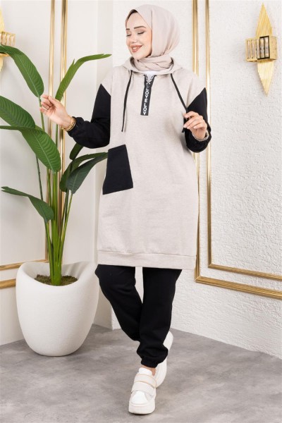 İkili Eşofman Takımı TAŞ SİYAH - Thumbnail