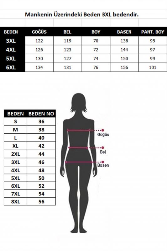 Moda Çizgi Kadın Pamuklu Cepli Kısa Kol Büyük Beden Pijama Takım 202126 - 4