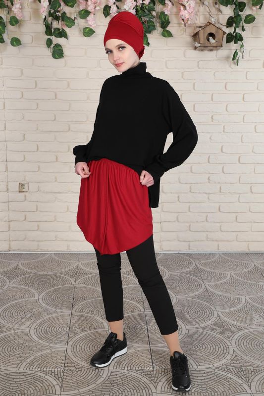 Concealing Skirt,ETK-1 Claret Red - 2