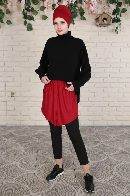 Concealing Skirt,ETK-1 Claret Red - 3