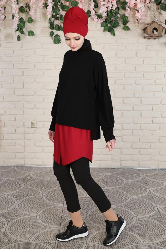 Concealing Skirt,ETK-1 Claret Red - 6