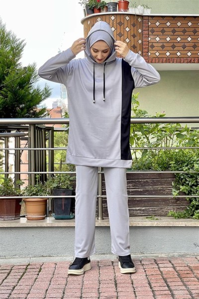 Kapüşonlu Spor Takım GRİ - Thumbnail