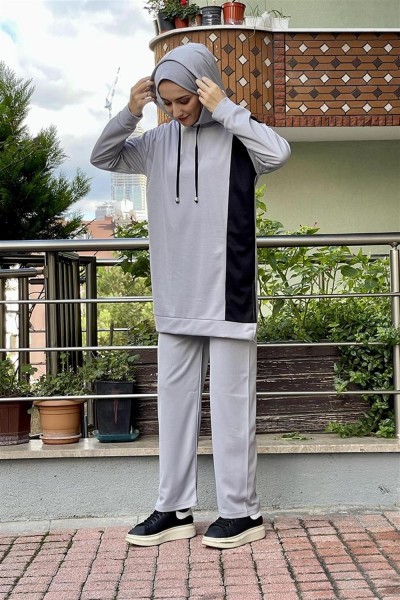 Kapüşonlu Spor Takım GRİ - Thumbnail
