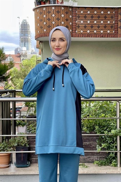 Kapüşonlu Spor Takım PETROL - Thumbnail