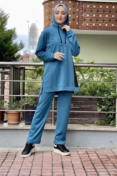 Kapüşonlu Spor Takım PETROL - Thumbnail