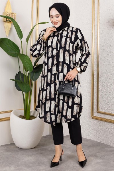 SGS - Kareli Viskon Tunik VİZON