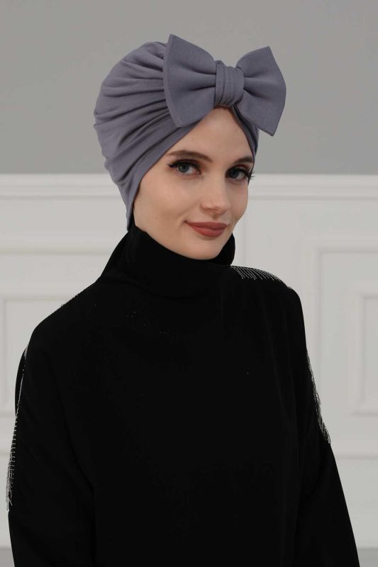 Kelebek Combed Cotton Bonnet,B-27 Gray - 3