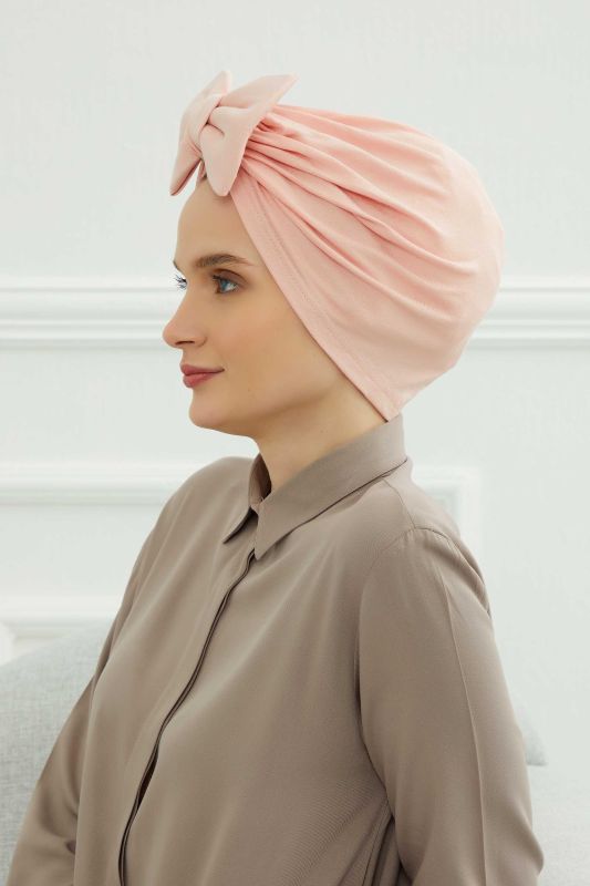 Kelebek Combed Cotton Bonnet, B-27 Powder - 5