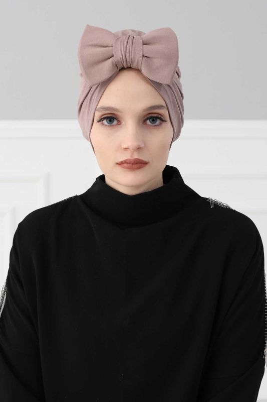 Kelebek Combed Cotton Bonnet,B-27 Mink - 1