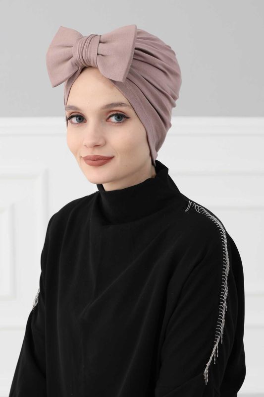 Kelebek Combed Cotton Bonnet,B-27 Mink - 2