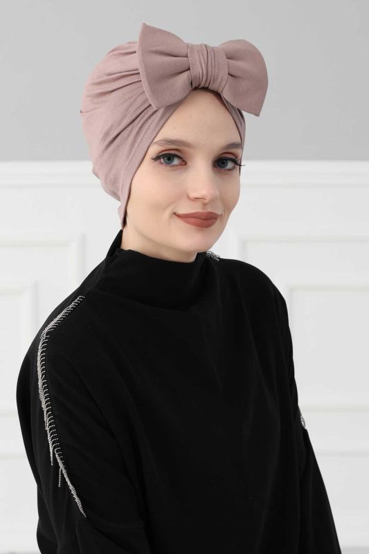 Kelebek Combed Cotton Bonnet,B-27 Mink - 3